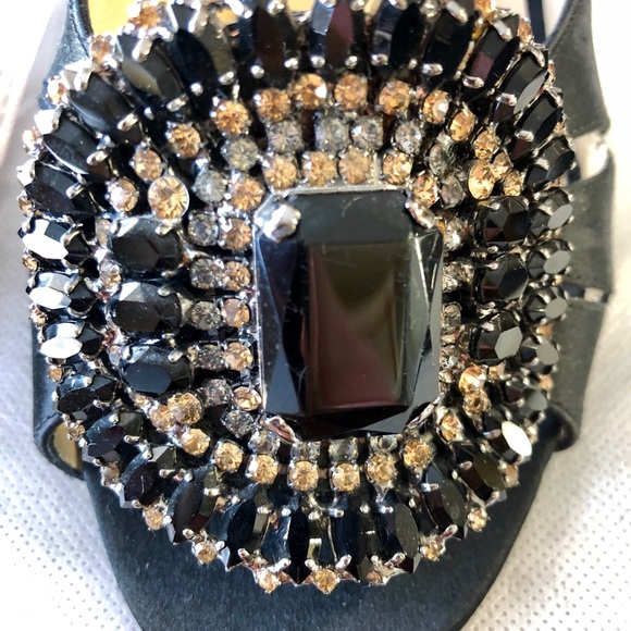 Preowned ✨ Jimmy Choo Black Satin Shoes Size 38 - Picture 3 of 6